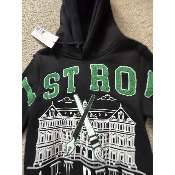 First Row Art Dept graphic fleece Varsity hoodie with patches Small New Nwt - Picture 3 of 12